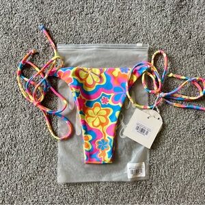NWT Kulani Kinis Thong Tie Side Bikini Bottom in Lovey Dovey